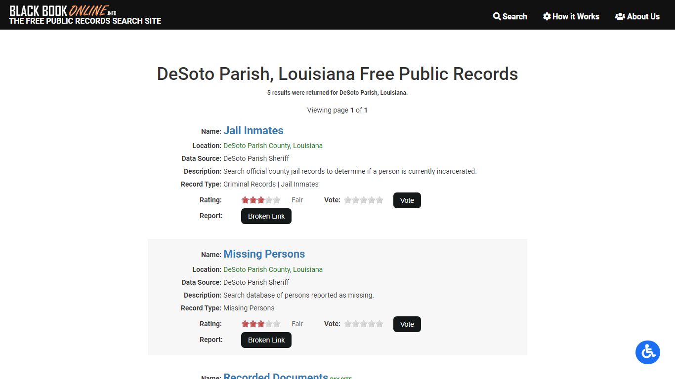 DeSoto Parish, LA Free Public Records - Black Book Online